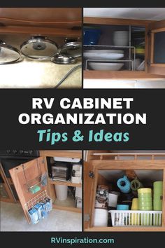 kitchen cabinet organization tips and ideas with pictures on the bottom, below it is an image of