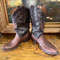 Cowboy Boots Mens Size 10.5 Cowtown Brown Roper Gator Rare Gorgeous Boots Cowboy Boots Mens, Gorgeous Boots, Boots Mens, Cowboy Boots, Men's Shoes, Cowboy, Shoe Boots, Size 10, Man Shop