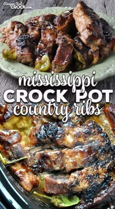 this is an image of mississippi crock pot country ribs