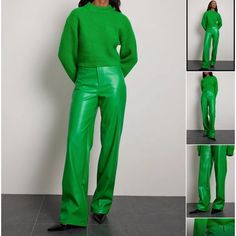 Size Eu 38 (Us 8). Nwt Super Cute Green Faux Leather Pants From Nakd. Too Short For Me (I’m 5’10”) Green Leather Pants For Work In Fall, Fitted Green Leather Straight Leg Pants, Spring Workwear Green Leather Pants, Green Leather Pants For Spring Workwear, Chic Green Leather Pants For Work, High-waist Green Leather Pants For Fall, High Waist Green Leather Pants For Fall, Trendy Green Straight Leg Leather Pants, Chic Green Leather Pants For Fall