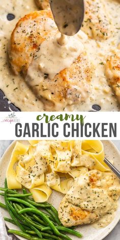 creamy garlic chicken is an easy dinner recipe that's ready in less than 30 minutes