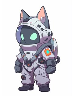 a cartoon cat in an astronaut suit