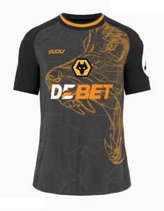 a black and yellow jersey with the word d2bet on it