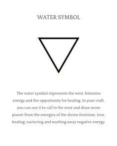 the symbol for water symbol is shown in black and white, with an image of a triangle