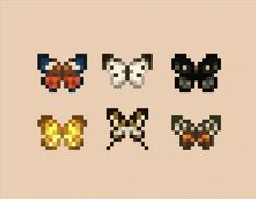 an image of pixel art with different types of animals on it's face and eyes