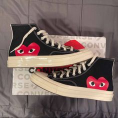 Shoes Are In Very Clean State. Only Worn A Handful Of Time And Not Any Major Scratches Or Stains. Converse X Comme Des Garcons, Shoes Converse, Comme Des Garcons Play, Chuck 70, Converse Shoes, Mens Shoes Sneakers, Men's Shoes, Converse, Shoes Sneakers