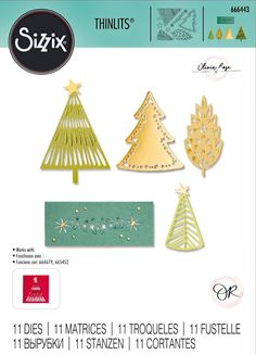 the sizzix dies are designed to look like christmas trees