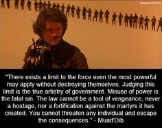 a man standing in front of a group of people with the caption, there exits a limit to the force even the most powerful