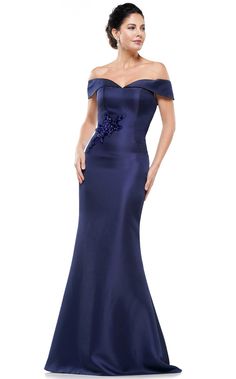 Marsoni MV1003 Navy Off Shoulder Mermaid Dress, Plus Size Evening Gown, Chic Evening Dress, Mermaid Style Dress, Classy Gowns, Off Shoulder Gown, Long Dress Design, Unique Prom Dresses, Evening Gowns Elegant