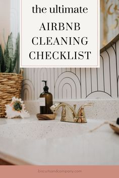 airbnb bathroom Airbnb House Cleaning Checklist, Airbnb Binder Ideas, Airbnb Checklist For Host, Rental Checklist, Guest Checklist, Airbnb Cleaning Checklist, Luxury Airbnb, Airbnb Checklist, Housekeeper Checklist