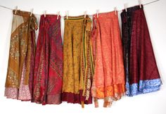 Skirt Packs - $100 off - darngoodyarn Long Silk Skirt, Sari Skirt, Silk Wrap Skirt, Silk Maxi Skirt, Handmade Skirts, Hippie Skirts, Wrap Skirts, Bohemian Skirt, Buy Skirts