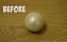 an apple sitting on top of a wooden table next to the words before and after