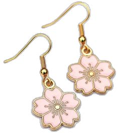 Blossom Color Earrings With Flower Charm For Spring, Pink Flower-shaped Metal Earrings, Pink Flower Metal Earrings, Pink Flower Earrings As Gift, Gold Flower Earrings Spring Gift, Pink Metal Drop Flower Earrings, Rose Gold Drop Earrings For Spring, Pink Metal Flower Earrings For Gift, Spring Rose Gold Drop Earrings