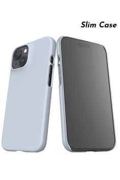 an iphone case is open and showing the front and back sides, with text that reads slim case