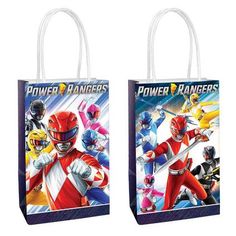 two bags with power rangers on them