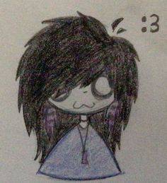 a drawing of a girl with her eyes closed and the number 3 above her head