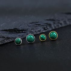 INFORMATION ▪️Material: High Quality Solid 925 Sterling Silver ▪️Finish: 14K gold Plated ▪️Dimensions/ Size: 3mm/4mm/ ▪️Post Thickness: 0.82mm (20G) , 1.0mm (18G), 1.2mm (16G) ▪️Stone Info: Malachite ▪️Titanium Back Grade: Implanted hypoallergenic titanium material. ▪️Threadless Push Pin (Flat Back)     Shipping & Package ♥ * Our products will be sent carefully wrapped and packed in a beautiful gift box! * Your order ships with a tracking number. You can always tracking order status. * Don't wor Helix Earring, Cartilage Stud, Helix Earrings, Beautiful Gift Boxes, Conch, Stud Earring, Helix, Jewelry Earrings Studs, Solid 925 Sterling Silver