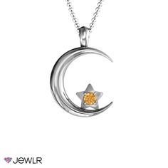 This gorgeous pendant features a star and moon with a gorgeous accent stone. This piece is the perfect gift for the last person you think about each night before you go to sleep, the woman of your dreams. Make it 100% unique by adding her birthstone, or even yours so that she thinks of you each time she wears the ring. Equally as perfect as a mother's necklace, it could feature baby's birthstone to make it even more special. Star And Moon, Love Pendant, Mens Engagement, Mothers Necklace, Citrine Stone, Go To Sleep, Diamond Stone, Stars And Moon, To Sleep