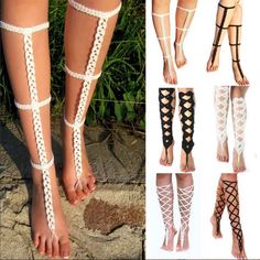 Boho Barefoot Sandals, Crochet Barefoot Sandals, Crochet Socks Pattern, Cotton Bracelet, Foot Bracelet, Macrame Dress, Mode Crochet, Crochet Clothing And Accessories, Ankle Chain