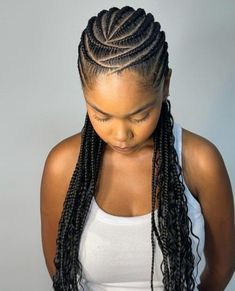 28. Multisize Cornrows with Pops of Blonde. This hairdo turns straight-back braids into an eye-catching play of patterns and sizes, adding some blonde bits to elevate the look and make the style even more sophisticated. #braid #hairstyle #ideas