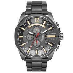 Mega Chief Chronograph Gunmetal Dial Men's Watch Van Diesel, Industrial Packaging, Casio Edifice, Diesel Jeans