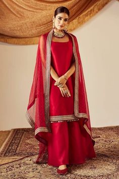 Buy Red Salwar Kameez Stitched Punjabi Suit Ladies Indian Women Dresses Readymade Shalwar Plus Size Kurta Set Online in India - Etsy Garara Pants Pattern, Simple Anarkali Suits, डिजाइनर कपड़े, Red Kurta, Kurta Pant Set, Salwar Kamiz, Indian Dresses Traditional, Traditional Indian Outfits, Kurta Designs Women