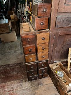 many drawers are stacked on top of each other