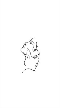 a line drawing of two women's heads facing each other