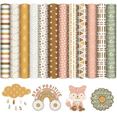 an assortment of different patterns and designs for paper crafts, scrapbooking or wall hangings