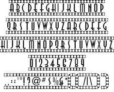 an old fashioned alphabet with numbers and letters on it, all in black and white