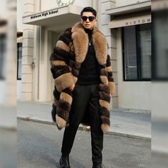 Mens Brown Real Fox Fur Overcoat Thick Real Fur Shawl Collar Outwear Winter Coat | eBay Luxury Long Coat For Fall, Brown Lapel Collar Sweater Coat For Winter, Luxury Outerwear For Cold Weather And Fall, Luxury Long Sweater Coat, Luxury Outerwear For Cold Weather In Fall, Luxury Wool Coat For Winter, Formal Long Sleeve Sweater Coat For Winter, Formal Long Sleeve Winter Sweater Coat, Luxury Winter Outerwear