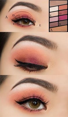 Make Up Yeux, 2018 Makeup, Everyday Eyeshadow, Eyeshadow Ideas, Peach Makeup, Blending Eyeshadow, Natural Eyeshadow, Best Eyeshadow