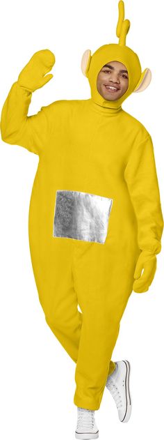 PRICES MAY VARY. This officially licensed costume is the perfect Halloween costume for any Teletubbies fan! Dress up as a group and run around Teletubby land together, or go solo for your adventures to find Tubby Custard. When wearing this costume it'll be impossible not to give your friends a big hug! This costume includes a Teletubby jumpsuit, hood, and gloves, giving you everything you need to complete the look! It's time for Tubby Toast! Each jumpsuit and pair of gloves is made of 100% polye Tubby Toast, Tubby Custard, Brother And Sis, Perfect Halloween Costume, Big Hug, Going Solo, Group Costumes, Big Hugs, Polyurethane Foam