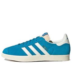 adidas Gazelle 'Bold Aqua' GY7337 (SNKR/Skate/Casual/Unisex/Low Top/Non-Slip/Wear-resistant) Lace-up Skate Shoes With Three Stripes Branding, Lace-up Skate Shoes With Three Stripes, Lace-up Three Stripes Skate Shoes, Blue Adidas Skateboarding Sneakers, Casual High-top Sneakers With Gum Sole For Light Sports, Casual Adidas Skate Shoes With Round Toe, Adidas Casual Low-top Skate Shoes, Adidas Casual Skate Shoes With Vulcanized Sole, Casual Adidas High-top Skate Shoes