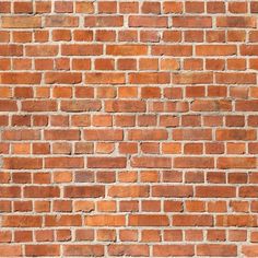 a red brick wall is shown with no mortar