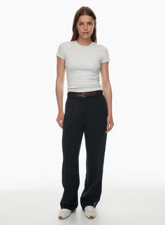 THE EFFORTLESS PANT™ | Aritzia Effortless Pant, Japanese Crepe, Crepe Trousers, Knife Pleats, Flattering Pants, Short Bra, High Rise Pants, Crepe Fabric, Work Pants