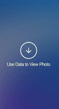 the use data to view photo button on an iphone or ipad screen with arrow pointing up