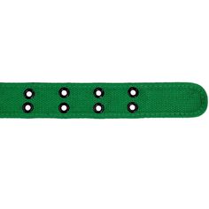 This green grommet belt is an edgy way to give your waist some color. It’s made from a casual canvas material, so it can be worn with an everyday outfit like jeans and a tee. Or stand out in a crowd and pair the belt with a skinny tie for an alternative look. (It’s just the right color for a pinch-proof St. Patrick’s Day accessory, as well.) Let’s talk details. The belt features two rows of grommets, and both the grommets and roller buckle are a shiny black hardware. The belt measures about 1.5- Double Grommet Belt, Grommet Belt, Belts For Men, Find Color, Everyday Outfit, Color Swatch, Striped Tie, Black Hardware, Color Swatches