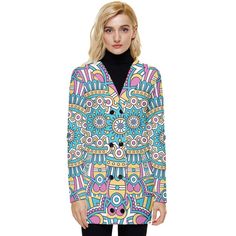 Mandala 01 Button Up Hooded Coat Creative Design