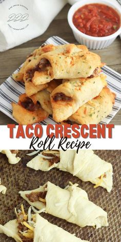 taco crescent roll recipe with cheese and sauce