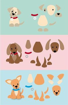 four different types of dogs with various shapes and sizes