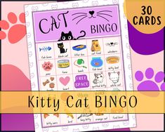 the kitty cat bingo game is on display