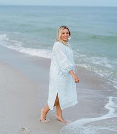 Nothing says summer like a dress you can wear to the beach and then to dinner. This beautiful caftan by @suesartor is perfect for beach photos with the family or to wear for any sweet bridal or baby shower. Do you have lots of events to go to this summer? #longsleevedress #beachstyle #summerdress #fashiontrend #styleinspiration #ootd Midsize Ootd, Summer Dress Long Sleeve, Summer Dress Long, Long Summer Dresses, Dress Long Sleeve, Casual Summer Outfits