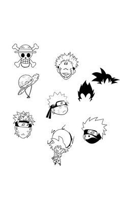 an image of cartoon characters drawn in black and white