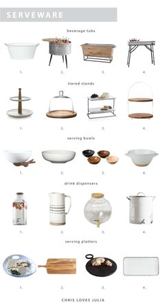 an image of different types of dishes and utensils