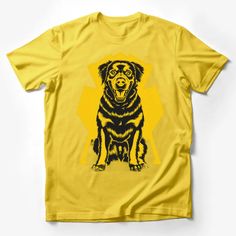 Bold Yellow Black Dog Graphic Tee, Happy Canine Lover's Casual Shirt, Unisex Pet Illustration T-Shirt Male T-Shirt Custom graphic T-Shirt.Customize your color Black Graphic Tee With Dog Print, Black Crew Neck T-shirt With Dog Print, Colorful Punk, Hipster Dog, Pet Illustration, Animal Graphic Tee, Illustration T Shirt, T Shirt Female, Cartoon T Shirts