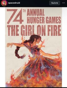 an advertisement for the 14th annual thunder games, featuring a woman in a dress on fire