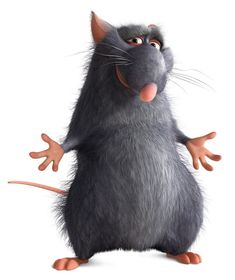 a cartoon rat with its tongue hanging out