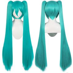 120CM/47inches Green Wig with 2 Ponytails for Women Long Straight Wigs with Bangs Wigs for Cosplay Wig With 2 Ponytails, Hair For Halloween, 2 Ponytails, Green Wigs, Christmas Party Costume, Girls Christmas Party, Double Ponytail, Ponytail Wig, Women Cosplay