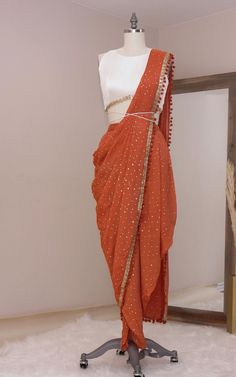 Designer Dhoti saree with Belt, IndoWestern Saree, Indian Wedding Reception party wear,Premium Luxe Saree,Dhoti saree,Fancy outfir for women rust color dhoti can be customized  all size available party wear dhoti style Saree Dhoti, Indowestern Saree, Saree Indian Wedding, Saree Fancy, Dhoti Saree, Wedding Reception Party, Saree With Belt, Indian Wedding Reception, Party Kleidung